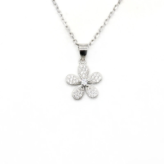Lovely Daisy Flower 925 Silver mujeres Stud pendientes y colgantes collar conjuntos de joyas para 2019 - malaquita tienda 36