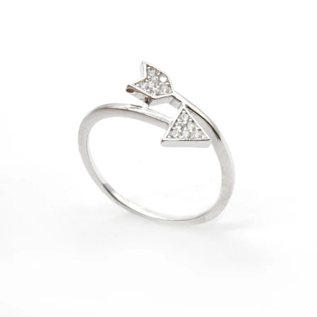 Anillo de plata Real 925 diseño de flecha Cupido anillo de joyería de circonio Vintage para mujer fiesta regalos de navidad
