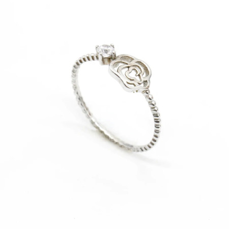 Anillos florales huecos de flor rosa de circón cúbico de Plata de Ley 925, anillos de estilo lindo para mujer, joyería de boda/fiesta Anillos florales huecos de flor rosa de circón cúbico de Plata de Ley 925, anillos de estilo lindo para mujer, joyería de boda/fiesta