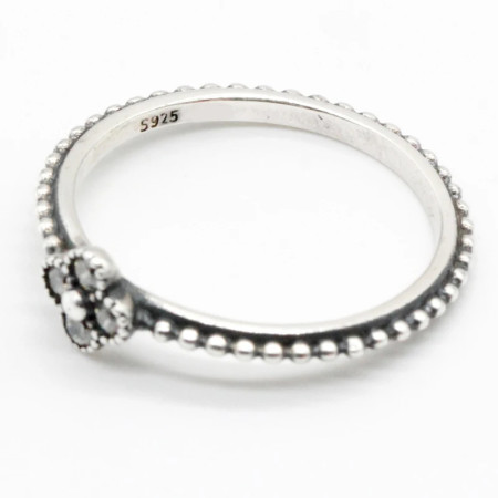 Anillo de Plata de Ley 925 para mujer, anillo de dedo de flor de circonia cúbica transparente, diseño Simple para mujer, regalo de joyería de moda