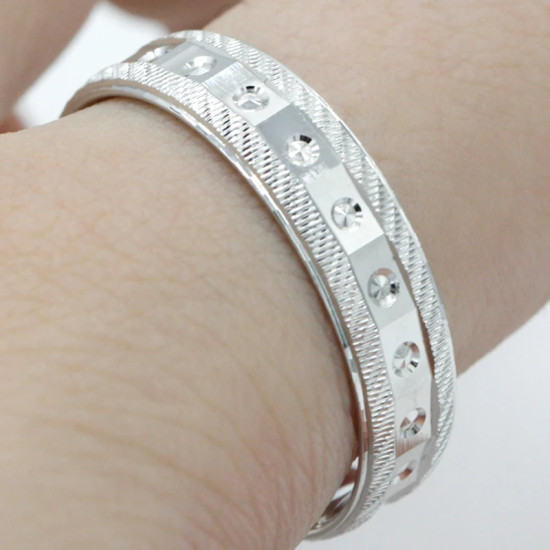 Anillo de boda de Plata de Ley 925 para mujeres amantes de los hombres pequeños anillos de pareja de diseño especial de punto redondo para boda - malaquita tienda 36