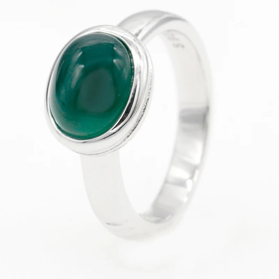 Anillo de Plata de Ley 925 para mujer, sortija de dedo con piedra multicolor ovalada, estilo clásico elegante, joyería de boda para fiesta - malaquita tienda 36