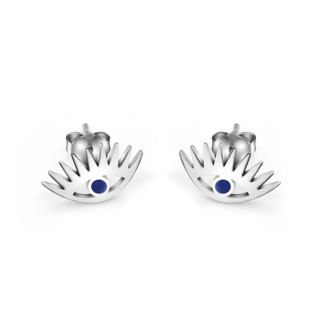 Pendientes tipo botón de plata fina 925, ojos hermosos, pendientes de circón AAA azul para mujer, joyería de boda, regalo del Día de San Valentín Pendientes tipo botón de plata fina 925, ojos hermosos, pendientes de circón AAA azul para mujer, joyería de boda, regalo del Día de San Valentín