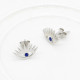 Pendientes tipo botón de plata fina 925, ojos hermosos, pendientes de circón AAA azul para mujer, joyería de boda, regalo del Día de San Valentín - malaquita tienda 36
