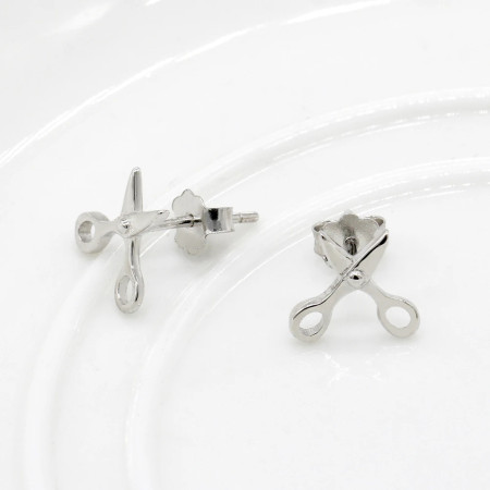 Pendientes Punk de Plata de Ley 925, pendientes simples de tijeras pequeñas, joyería de personalidad para mujeres y niñas, regalo único Pendientes Punk de Plata de Ley 925, pendientes simples de tijeras pequeñas, joyería de personalidad para mujeres y niñas, regalo único