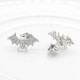Pendientes de tuerca de Plata de Ley 925 para mujer y niña, joyería de Animal bonito, pequeño murciélago, CZ, regalo de San Valentín - malaquita tienda 36