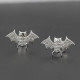 Pendientes de tuerca de Plata de Ley 925 para mujer y niña, joyería de Animal bonito, pequeño murciélago, CZ, regalo de San Valentín - malaquita tienda 36