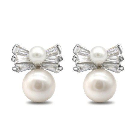 Pendientes de perlas de Plata de Ley 925 con circonita AAA para mujer, joyería de boda, regalo de San Valentín Pendientes de perlas de Plata de Ley 925 con circonita AAA para mujer, joyería de boda, regalo de San Valentín