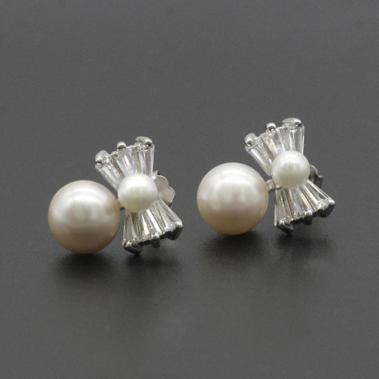 Pendientes de perlas de Plata de Ley 925 con circonita AAA para mujer, joyería de boda, regalo de San Valentín - malaquita tienda 36