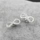 Pendientes de tuerca de plata esterlina 925 para mujer y niña, joyería bonita con número de la suerte 8, anillos de boda/Fiesta, joyería fina - malaquita tienda 36
