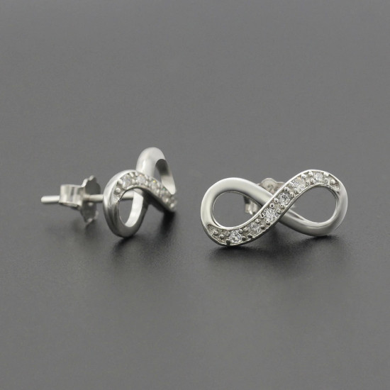 Pendientes de tuerca de plata esterlina 925 para mujer y niña, joyería bonita con número de la suerte 8, anillos de boda/Fiesta, joyería fina - malaquita tienda 36