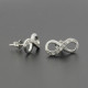 Pendientes de tuerca de plata esterlina 925 para mujer y niña, joyería bonita con número de la suerte 8, anillos de boda/Fiesta, joyería fina - malaquita tienda 36