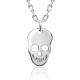 Collar con colgante de calavera de Plata de Ley 925, collar de esqueleto hecho a mano, cadena estilo Punk Rock para mujeres y hombres, regalo de joyas de fiesta - malaquita tienda 36