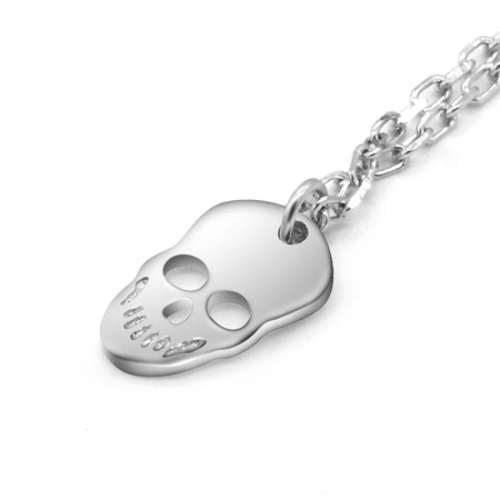 Collar con colgante de calavera de Plata de Ley 925, collar de esqueleto hecho a mano, cadena estilo Punk Rock para mujeres y hombres, regalo de joyas de fiesta Collar con colgante de calavera de Plata de Ley 925, collar de esqueleto hecho a mano, cadena estilo Punk Rock para mujeres y hombres, regalo de joyas de fiesta