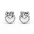 Pendientes tipo botón de plata fina 925 maciza, pendientes clásicos con lazo circular transparente CZ, joyería fina encantadora, regalo de Navidad para mujer