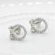 Pendientes tipo botón de plata fina 925 maciza, pendientes clásicos con lazo circular transparente CZ, joyería fina encantadora, regalo de Navidad para mujer - malaquita tienda 36