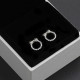 Pendientes tipo botón de plata fina 925 maciza, pendientes clásicos con lazo circular transparente CZ, joyería fina encantadora, regalo de Navidad para mujer - malaquita tienda 36