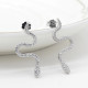 Pendientes de tuerca de plata esterlina 925 para mujer, aretes transparentes de serpiente giratoria, joyería especial de moda para mujer, regalo de fiesta para amantes - malaquita tienda 36