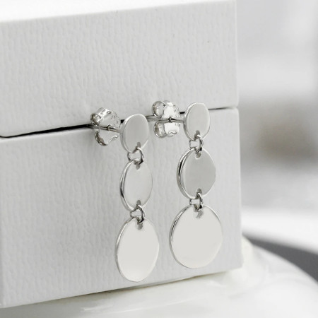 Pendientes de plata 925 con forma redonda, joyería coreana de moda para mujeres y niñas, regalo de boda para el Día de San Valentín Pendientes de plata 925 con forma redonda, joyería coreana de moda para mujeres y niñas, regalo de boda para el Día de San Valentín