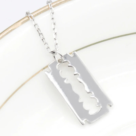 Collar con colgante de plata pura S925, diseño de hoja, estilo punk, joyería de fiesta, regalo para hombres y mujeres Collar con colgante de plata pura S925, diseño de hoja, estilo punk, joyería de fiesta, regalo para hombres y mujeres