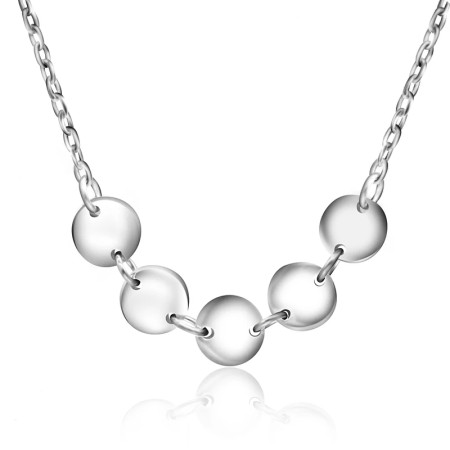 Cadena de círculos redondos de Plata de Ley 925 para mujer, elegante collar de clavícula, joyería de moda para boda, regalo del Día de San Valentín Cadena de círculos redondos de Plata de Ley 925 para mujer, elegante collar de clavícula, joyería de moda para boda, regalo del Día de San Valentín
