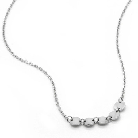 Cadena de círculos redondos de Plata de Ley 925 para mujer, elegante collar de clavícula, joyería de moda para boda, regalo del Día de San Valentín Cadena de círculos redondos de Plata de Ley 925 para mujer, elegante collar de clavícula, joyería de moda para boda, regalo del Día de San Valentín