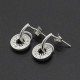 Pendientes de plata 925 para mujer y niña, aretes redondos con forma rectangular, CZ, joyería Coreana de moda, regalo de boda - malaquita tienda 36