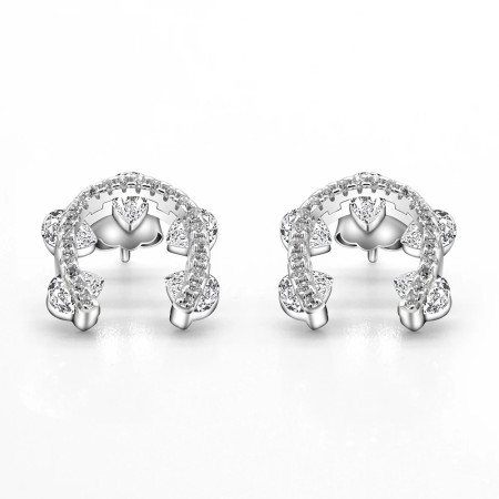Pendientes de plata de ley 925 con forma de herradura con pendientes transparentes CZ para mujeres 2019 joyería de moda Pendientes de plata de ley 925 con forma de herradura con pendientes transparentes CZ para mujeres 2019 joyería de moda