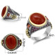Anillo de Plata de Ley 925 con piedra de ágata roja ovalada rusa para hombre, joyería sólida de compromiso, anillo de boda, talla 8-13 - malaquita tienda 36