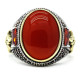 Anillo de Plata de Ley 925 con piedra de ágata roja ovalada rusa para hombre, joyería sólida de compromiso, anillo de boda, talla 8-13 - malaquita tienda 36