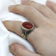 Anillo de Plata de Ley 925 con piedra de ágata roja ovalada rusa para hombre, joyería sólida de compromiso, anillo de boda, talla 8-13 - malaquita tienda 36