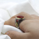 Anillo de Plata de Ley 925 con piedra de ágata roja ovalada rusa para hombre, joyería sólida de compromiso, anillo de boda, talla 8-13 - malaquita tienda 36