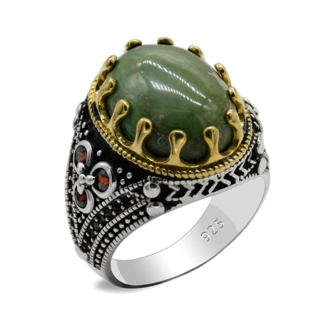 Anillos de plata de ley 925 para hombres, piedra turquesa ovalada y anillo de circón negro para hombres, joyería fina turca de plata antigua Vintage para regalo anillos de piedra turquesa para hombre plata Anillos de plata de ley 925 para hombres, piedra turquesa ovalada y anillo de circón negro para hombres, joyería fina turca de plata antigua Vintage para regalo anillos de piedra turquesa para hombre plata