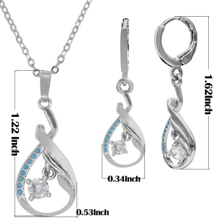 Conjuntos de joyas de plata esterlina 925 para mujer, aretes/collar con colgante, conjunto de joyería elegante, regalo de compromiso Conjuntos de joyas de plata esterlina 925 para mujer, aretes/collar con colgante, conjunto de joyería elegante, regalo de compromiso