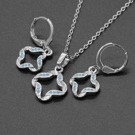 Conjuntos de joyería de plata esterlina 925 para mujer, aretes/collar con colgante, conjunto de joyería elegante, regalo de compromiso de cumpleaños Conjuntos de joyería de plata esterlina 925 para mujer, aretes/collar con colgante, conjunto de joyería elegante, regalo de compromiso de cumpleaños