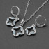 Conjuntos de joyería de plata esterlina 925 para mujer, aretes/collar con colgante, conjunto de joyería elegante, regalo de compromiso de cumpleaños