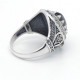 Anillo de Plata de Ley 925 con piedras azules para hombre, anillo grande de piedra Natural, estilo Punk Vintage, turco, hecho a mano, joyería de fiesta - malaquita tienda 36