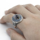 Anillo de Plata de Ley 925 con piedras azules para hombre, anillo grande de piedra Natural, estilo Punk Vintage, turco, hecho a mano, joyería de fiesta - malaquita tienda 36