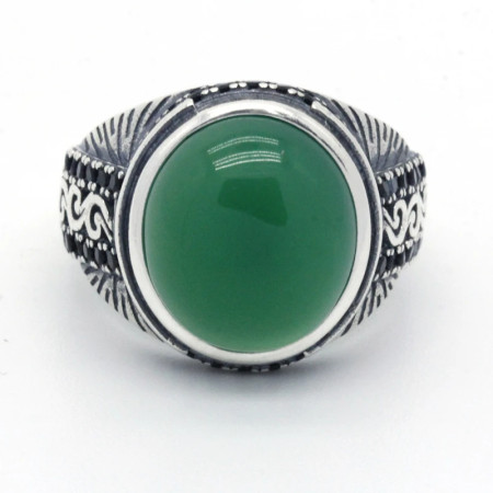 Anillo de Plata de Ley 925 con piedra de ágata Natural para hombre, joyería fina con diseño exquisito, de CZ negro, para boda Anillo de Plata de Ley 925 con piedra de ágata Natural para hombre, joyería fina con diseño exquisito, de CZ negro, para boda