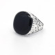 Anillo negro turco de Plata de Ley 925 para hombre y mujer, anillo esmaltado negro, diseño tallado Vintage Original, joyería - malaquita tienda 36