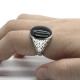 Anillo negro turco de Plata de Ley 925 para hombre y mujer, anillo esmaltado negro, diseño tallado Vintage Original, joyería - malaquita tienda 36