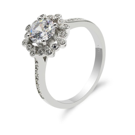 Anillos de plata 925 para mujer, joyería elegante de belleza para mujer, anillo grande de flor de CZ, joyería de moda, regalo, anillos de boda finos Anillos de plata 925 para mujer, joyería elegante de belleza para mujer, anillo grande de flor de CZ, joyería de moda, regalo, anillos de boda finos