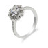 Anillos de plata 925 para mujer, joyería elegante de belleza para mujer, anillo grande de flor de CZ, joyería de moda, regalo, anillos de boda finos