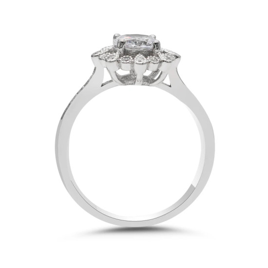 Anillos de plata 925 para mujer, joyería elegante de belleza para mujer, anillo grande de flor de CZ, joyería de moda, regalo, anillos de boda finos - malaquita tienda 36