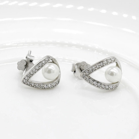 Pendientes pequeños de Zirconia cúbica para mujer, aretes pequeños y elegantes con perlas naturales de agua dulce, de alta calidad Pendientes pequeños de Zirconia cúbica para mujer, aretes pequeños y elegantes con perlas naturales de agua dulce, de alta calidad