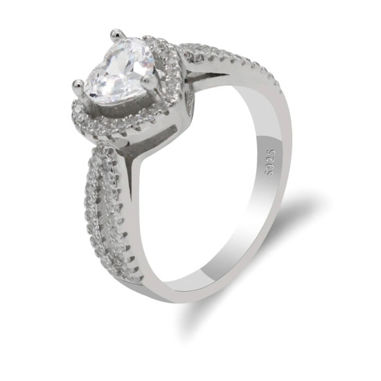 Anillos de plata esterlina 925 para mujer, joyas de boda de piedra CZ, joyas únicas de doble Corazón de estilo clásico, regalo de joyería fina - malaquita tienda 36