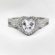 Anillos de plata esterlina 925 para mujer, joyas de boda de piedra CZ, joyas únicas de doble Corazón de estilo clásico, regalo de joyería fina - malaquita tienda 36