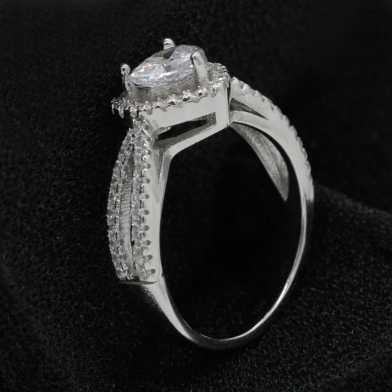Anillos de plata esterlina 925 para mujer, joyas de boda de piedra CZ, joyas únicas de doble Corazón de estilo clásico, regalo de joyería fina - malaquita tienda 36