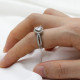 Anillos de plata esterlina 925 para mujer, joyas de boda de piedra CZ, joyas únicas de doble Corazón de estilo clásico, regalo de joyería fina - malaquita tienda 36