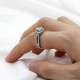Anillos de plata esterlina 925 para mujer, joyas de boda de piedra CZ, joyas únicas de doble Corazón de estilo clásico, regalo de joyería fina - malaquita tienda 36